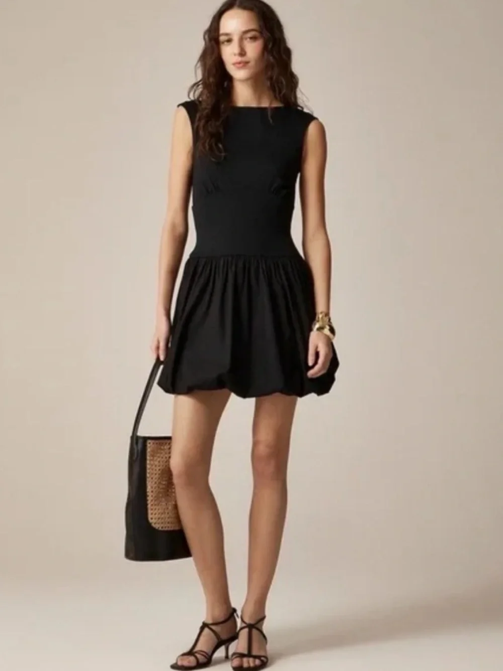 J.Crew || Bubble-hem‎ Mixy Dress Mini Black Small NWT
